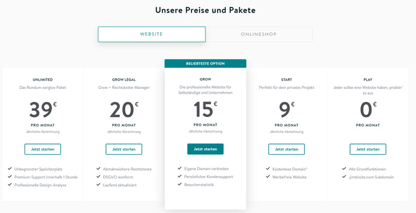 Bildquelle: JIMDO Templates