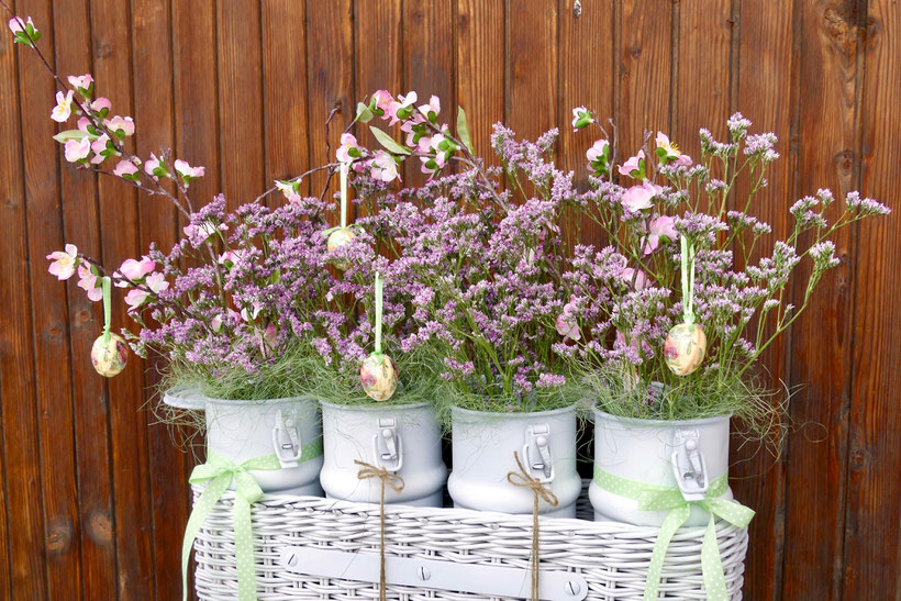 Upcycling Korb Frühlingsdeko