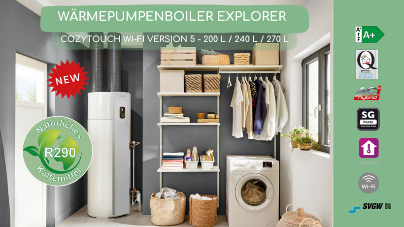 Wärmepumpenboiler Explorer Cozytouch Version 4 200 / 270