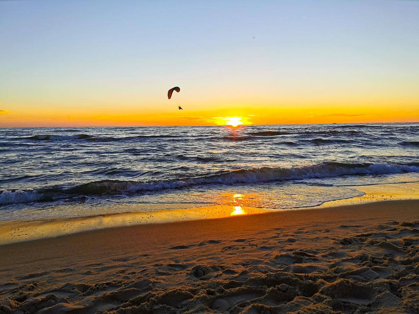 polnische Ostsee Rowy Strand Sonnenuntergang