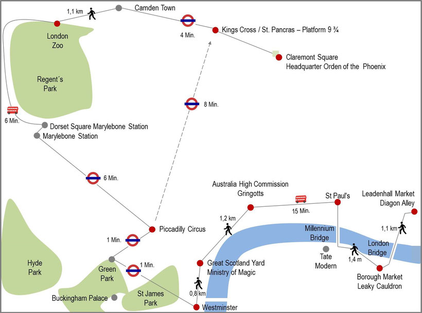 Map Harry Potter film locations in London