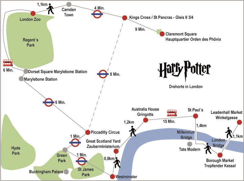 Karte Harry Potter Drehorte London