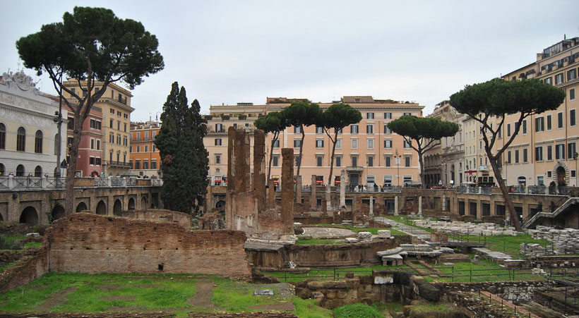 Largo di Torre Argentina in Rom - der Platz, an dem Caesar ermordet wurde (Rom 3 Tage)