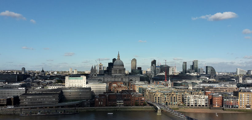 Blick auf die City of London vom Tate Modern