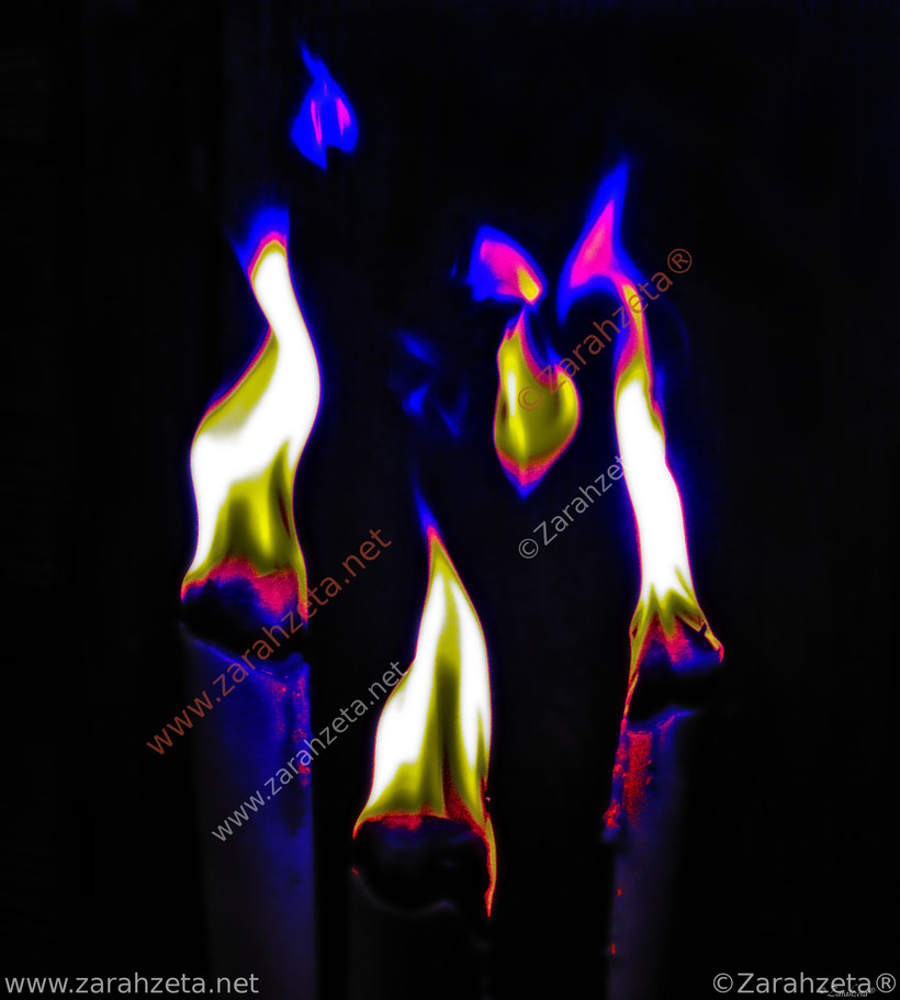 Thermografie von Gartenfackeln