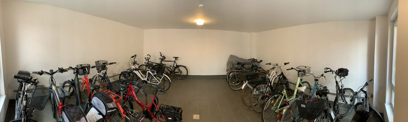 Der Fahrradabstellraum in der Residenz Windjammer ist ebenerdig zu erreichen