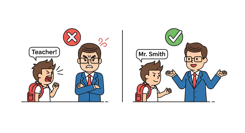 "¿Teacher!"? Por qué llamar así a tu profesor a la cara es de mala educación (y cómo lo hacen los nativos).