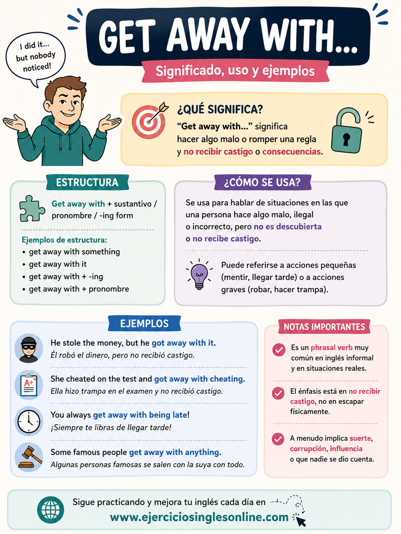 Get away with en inglés - Ficha para imprimir