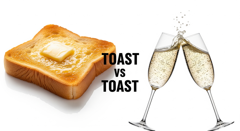 ¿"Toast" o "Toast"? La confusión clásica entre el "Pan Tostado" y el "Brindis" (Cuidado en las fiestas).