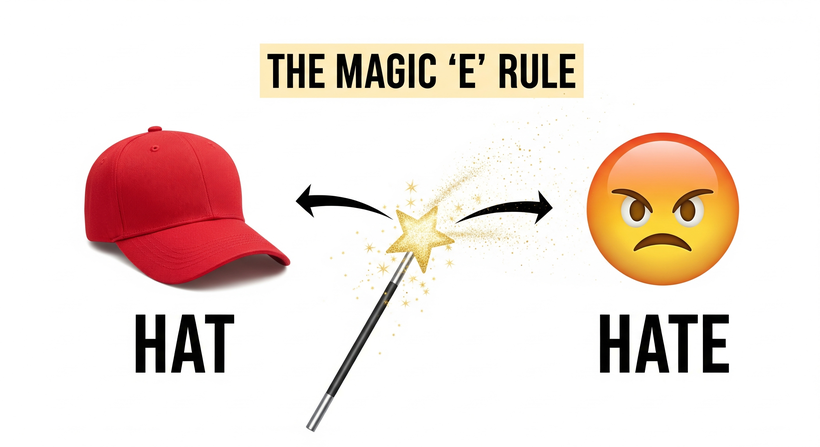 El secreto de la "Magic E": Por qué pronuncias mal palabras básicas (Hat vs Hate)