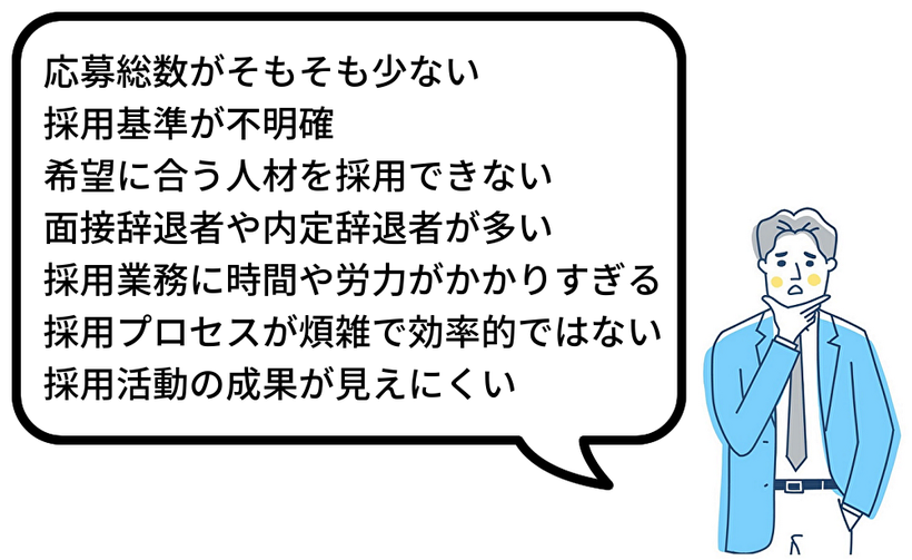 応募総数がすくない、採用に時間や労力がかかりすぎる