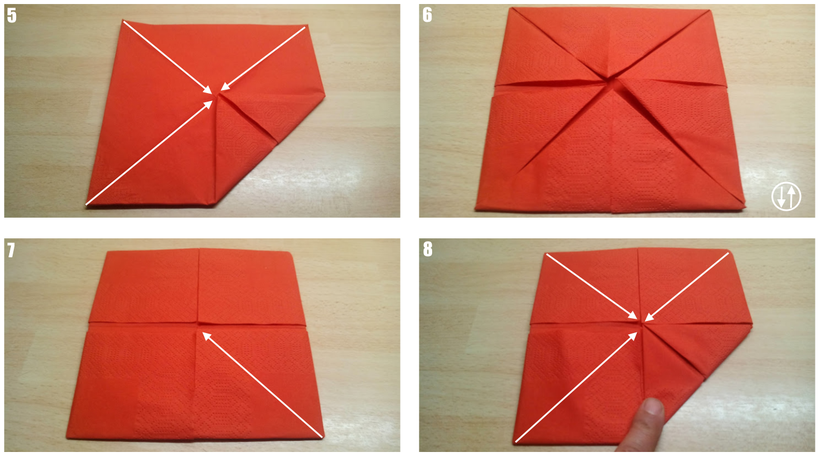 Servietten falten einfaches Kreuz