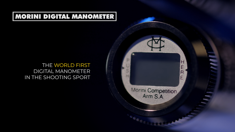 Digital manometer for Morini CM162EI air pistol, providing reliable pressure measurement for consistent pistol performance and shooting precision
