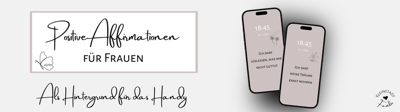 Banner für Positive Affirmationen für Frauen, die es in meinem Etsy Shop zu kaufen gibt