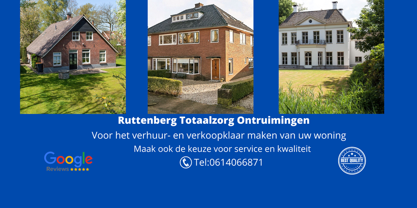Uw huis verkopen Ruttenberg Ontruimingen is er voor het verkoopklaar maken van uw woning 