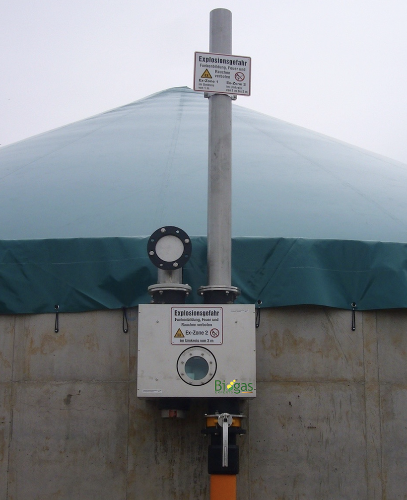 Válvula de control de presiones en biodigestores 