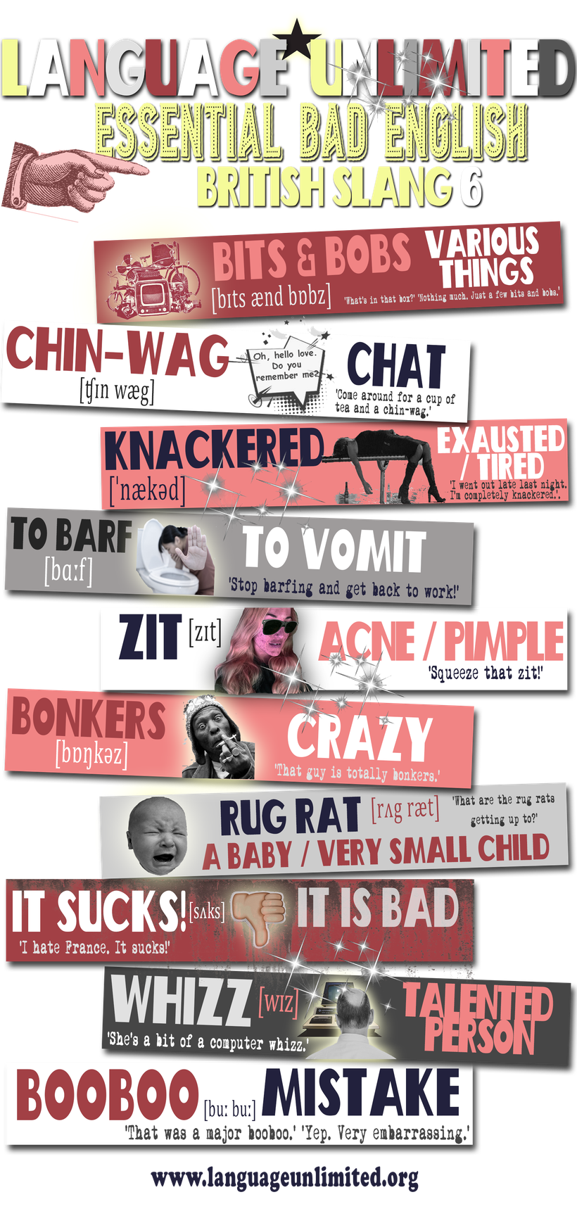 British English slang phrases and words infographic 6