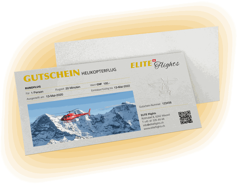 Elite Flights, Gutschein Rundflug, Helikopterflug, Helikopterrundflug, Luzern-Beromünster