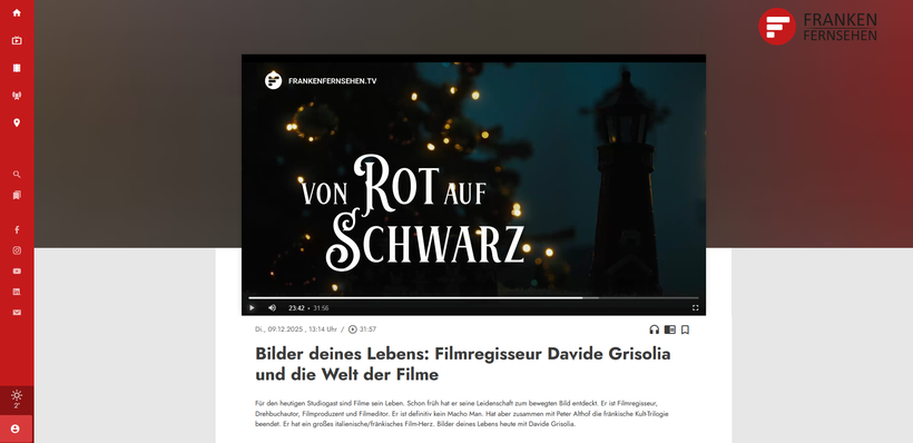 JETZT IN DER MEDIATHEK VOM FRANKEN FERNSEHEN. Quelle/Screenshot: www.frankenfernsehen.tv (24.04.2026)