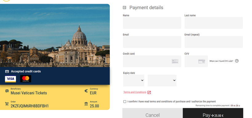 Как оплачивать билеты в Ватикан онлайн
