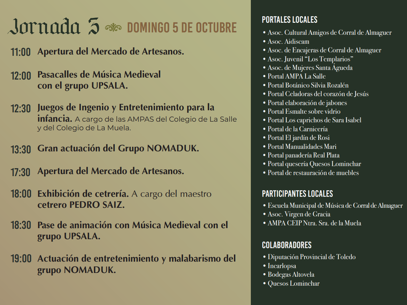 Programa de las Jornadas Medievales de Corral de Almaguer