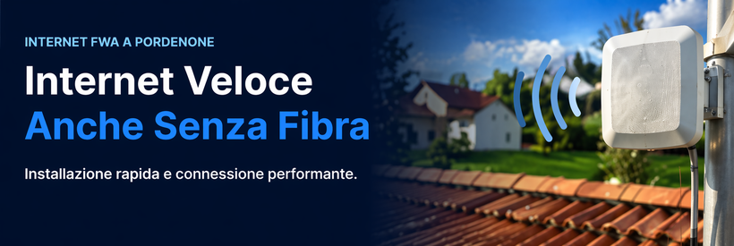 Internet FWA a Pordenone con antenna esterna per connessione veloce senza fibra