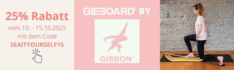Rabatt-Woche mit 25 Prozent auf alle Gibbon-Slacklines Produkte mit dem Code SEAITYOURSELF15. Vom 26. April bis 30. April 2025.