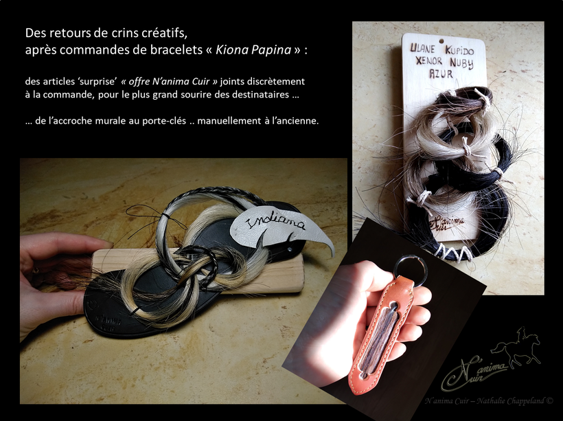 retour de crins en goodies, manuellement à l'ancienne, N'anima Cuir©