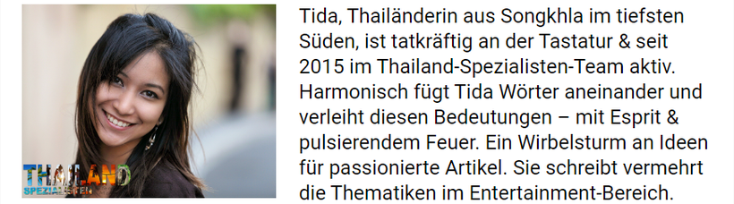 Tida, Autorin bei Thailand-Spezialisten