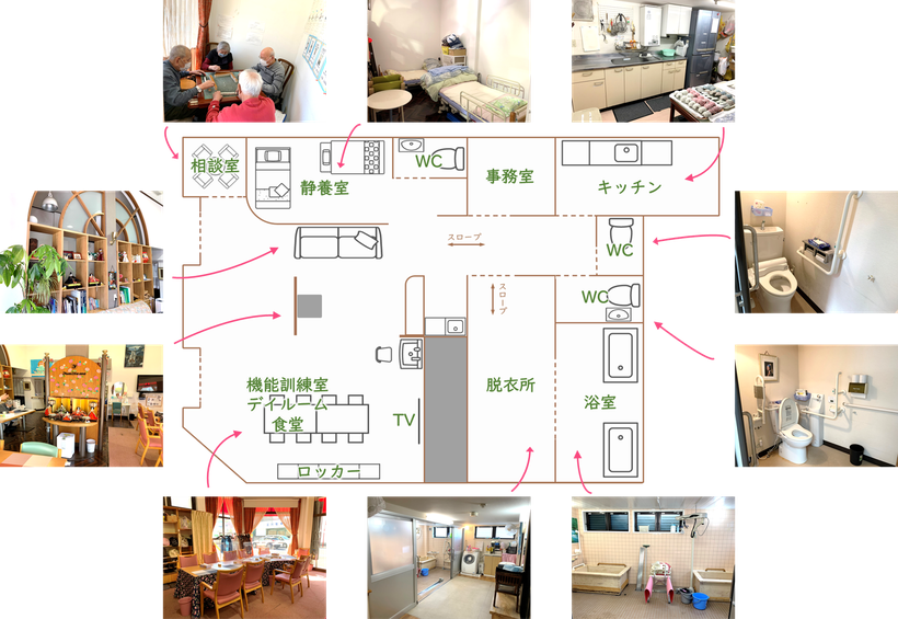 施設間取り図　一番町デイサービスセンター　栃木県宇都宮市　都市型デイサービス