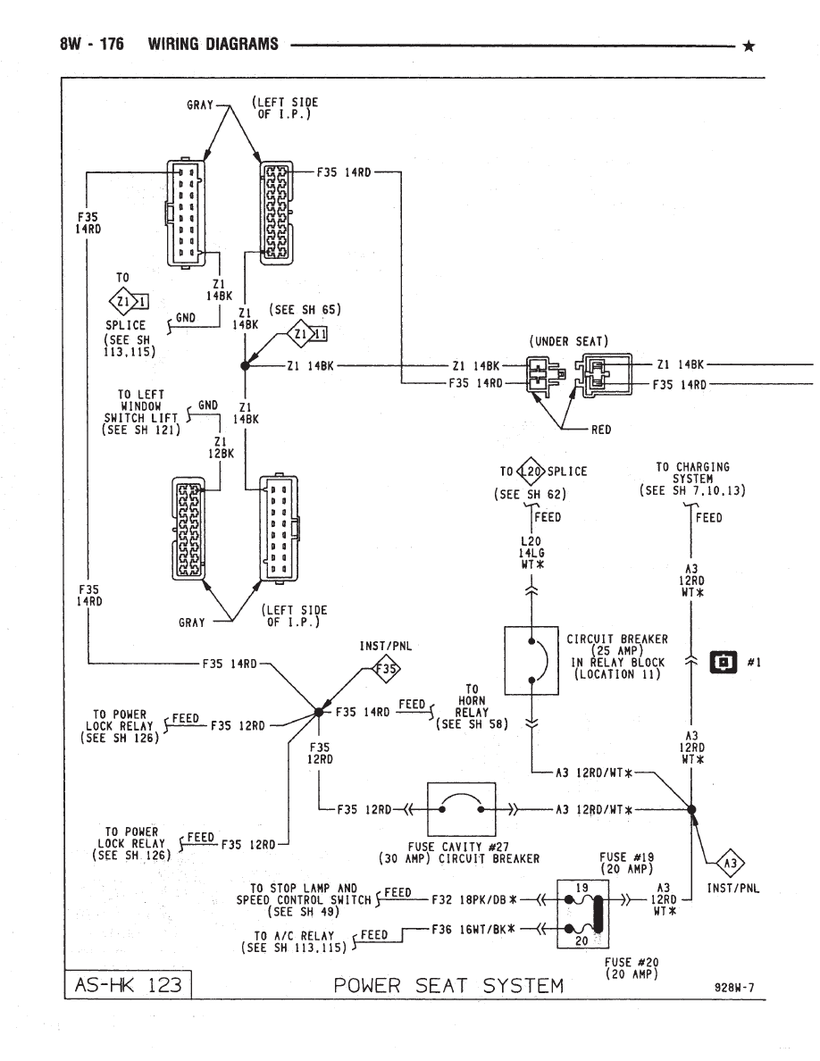 VOYAGER Power Seat System Diagram