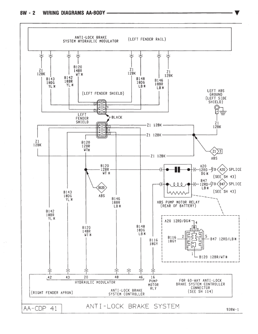 LE BARON Anti-Brake System Wiring Diagram