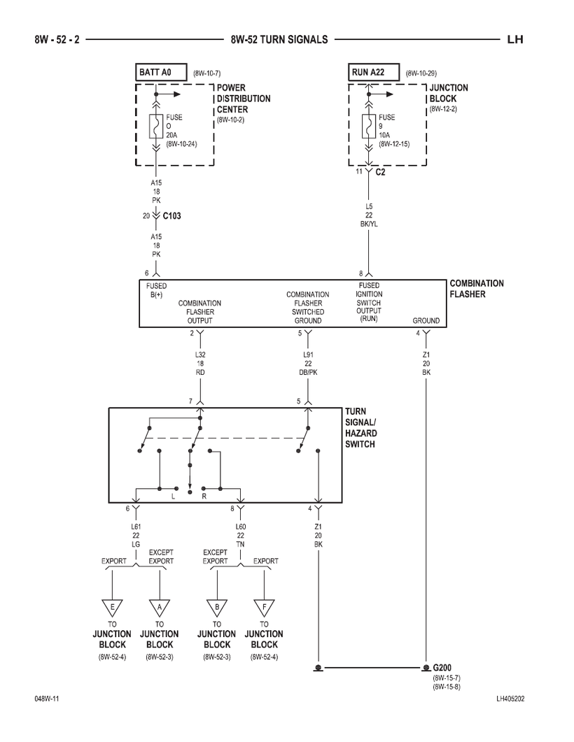 DODGE INTERPID Turn Signals Circuit Diagram
