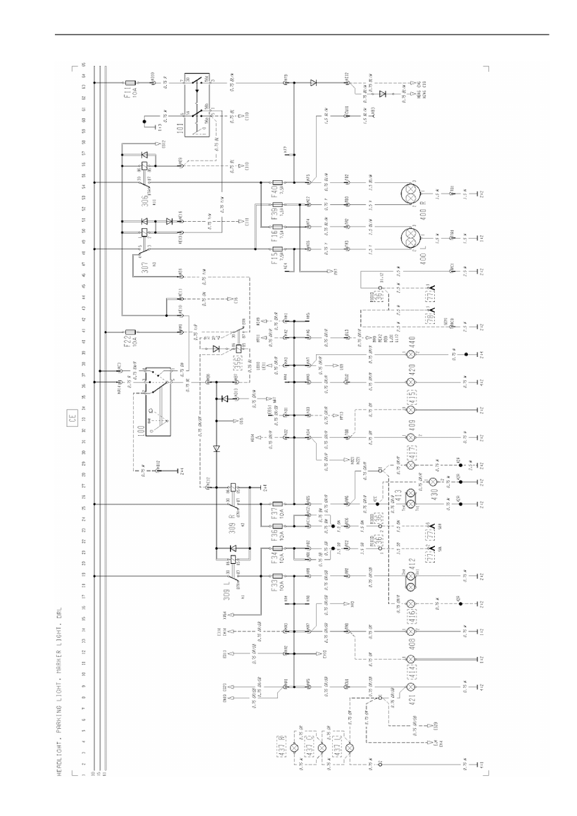 FH Headlight, Parking Light Schematics