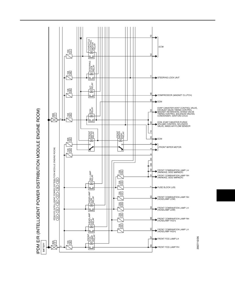 EX35 IPDM E/R (Intelligent Power Distribution Module Engine Room) Circuit Diagram