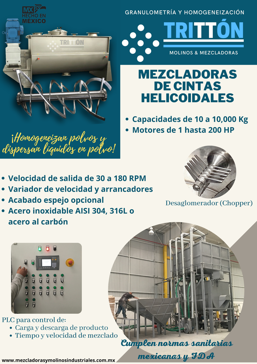 Mezcladora de Cinta Helicoidal