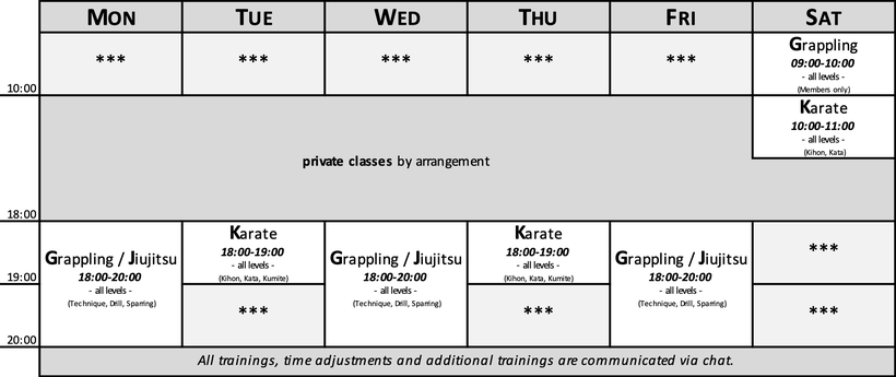 Trainignsplan Akatsuki Dojo - Imanari Jiu-Jitsu Switzerland