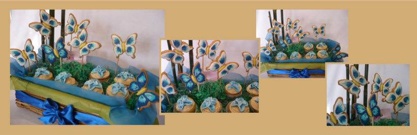 Arreglo Galletas de Mariposas con Cake Pops