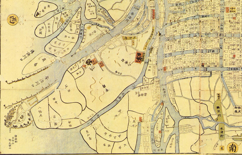 『弘化改正大坂細見図 大阪古地図集成 第14図』 部分図