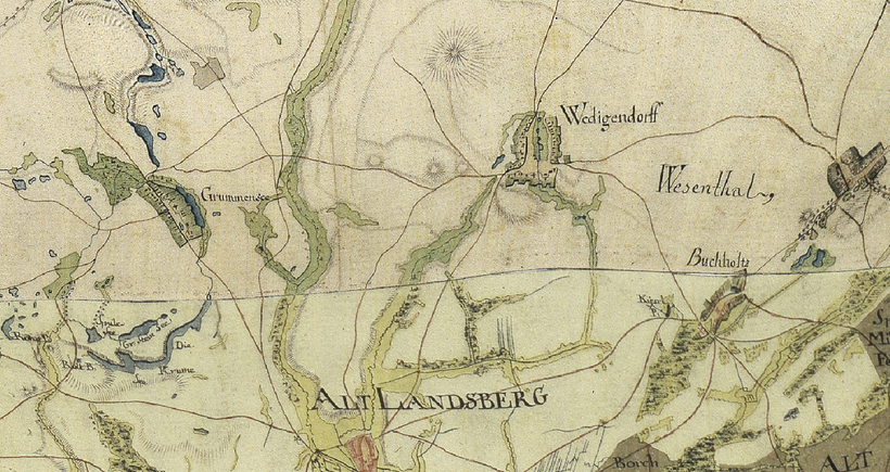 Wegendorf, alte Ansicht, Karte