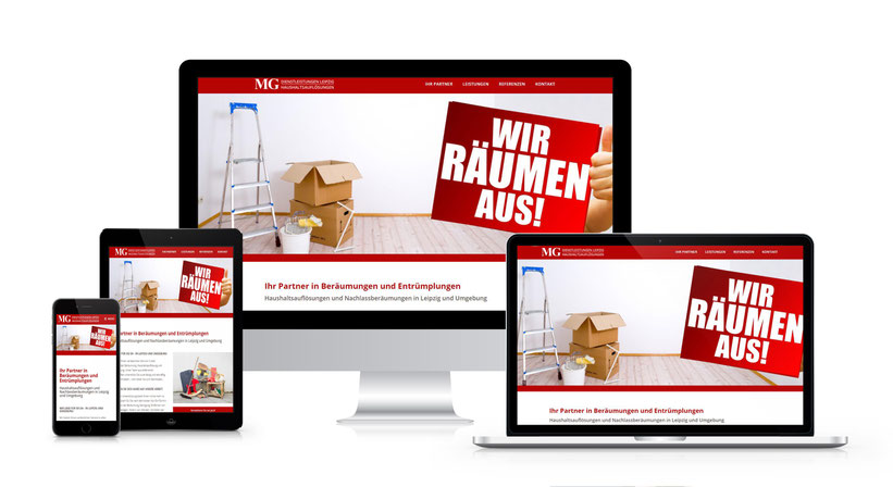 Responsiver Internetauftritt der MG Dienstleistungen aus Leipzig
