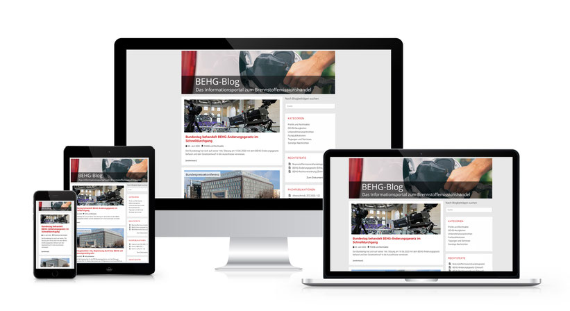 Webseitengestaltung für den BEHG-Blog - Dem Informationsportal zum Brennstoffemissionshandel (Erstellt mit Wordpress)