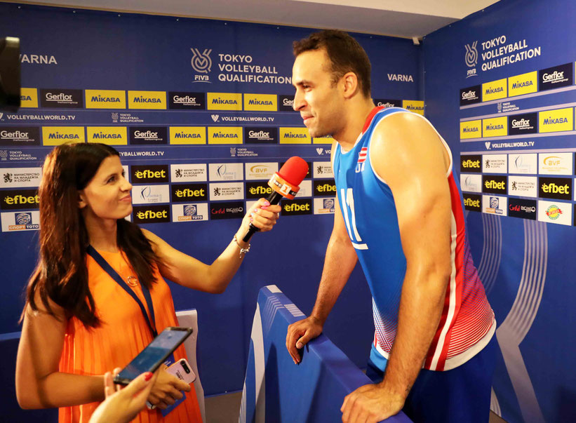 Maurice Torres, Capitán de Puerto Rico al ser entrevistado dijo en parte: "Creo que tuvimos momentos en los que jugamos muy bien y otros no nos centramos lo suficiente" foto por FIVB