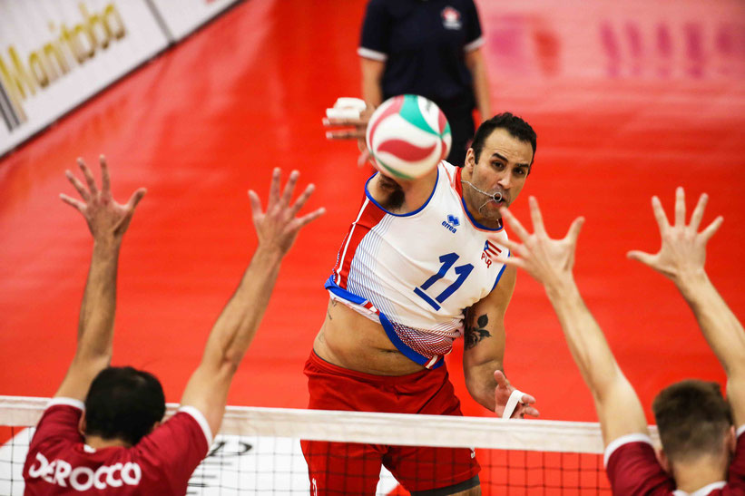 El capitán de Puerto Rico, Maurice Torres, fue el mejor contribuyente de puntos para su equipo con 15 puntos. / Foto por NORCECA