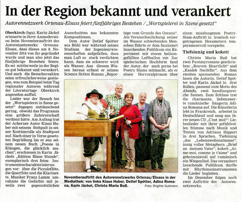 Mittelbadische Presse ARZ Oberkirch am Dienstag, 19. November 2019