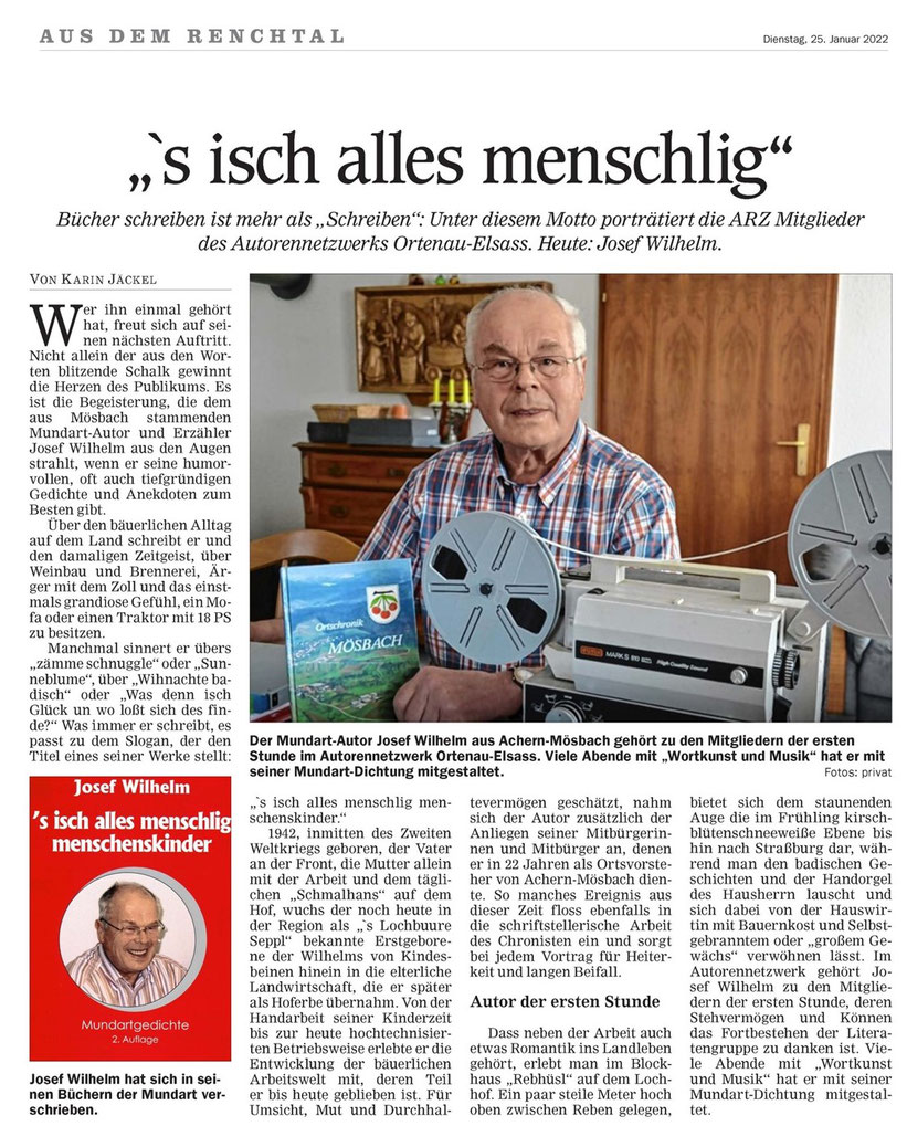 Mittelbadische Presse, ARZ, 25.01.2022