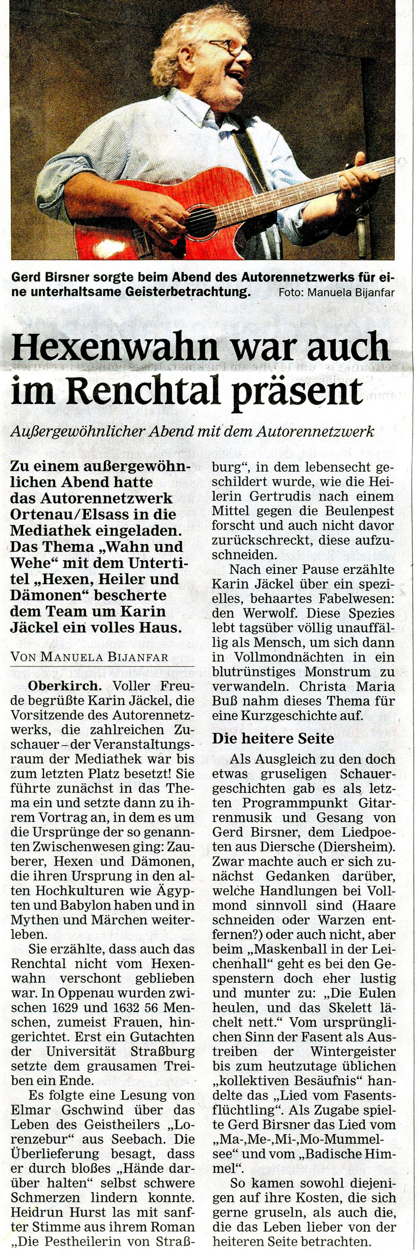 Mittelbadische Presse ARZ Oberkirch, 22. 01.2020