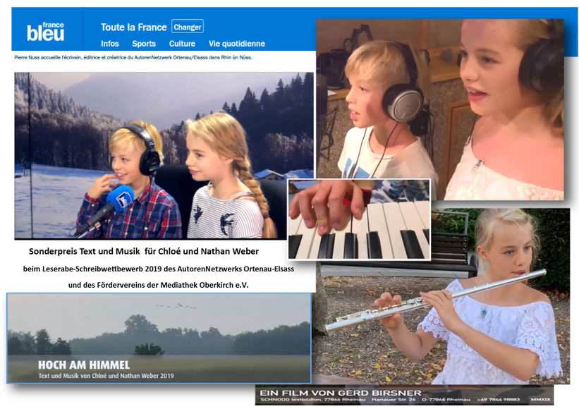 Chloé und Nathan Weber im Studio Radio France Bleu Alsasce in Straßbourg am 20. November 2019 Foto privat