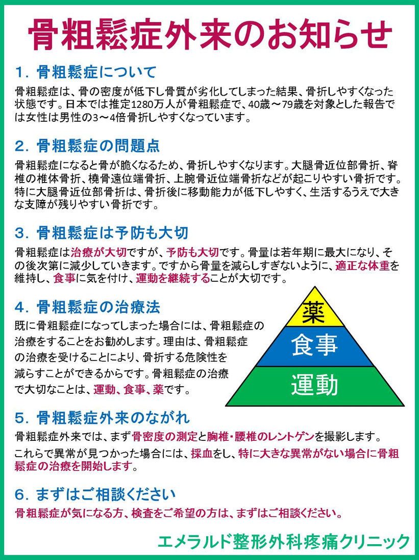 対象疾患と治療法 一般的な整形外科治療法と、漢方薬・バイオフィートバック等の多彩な治療法 エメラルド整形外科