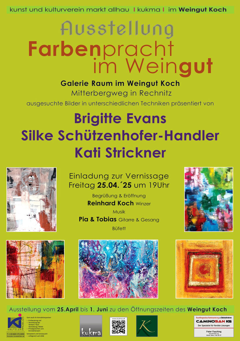 Farbenpracht im Weingut mit Brigitte Evans, Silke Schützenhofer-Handler, Kati Strickner